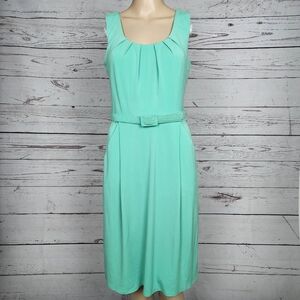 Max & Cleo Mint Green Pleated Sleeveless Sheath Dress Size 8 NWT